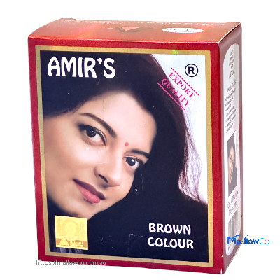 Amir's Brown Hair Colour with Henna, 6 Pouches X 10gm Each